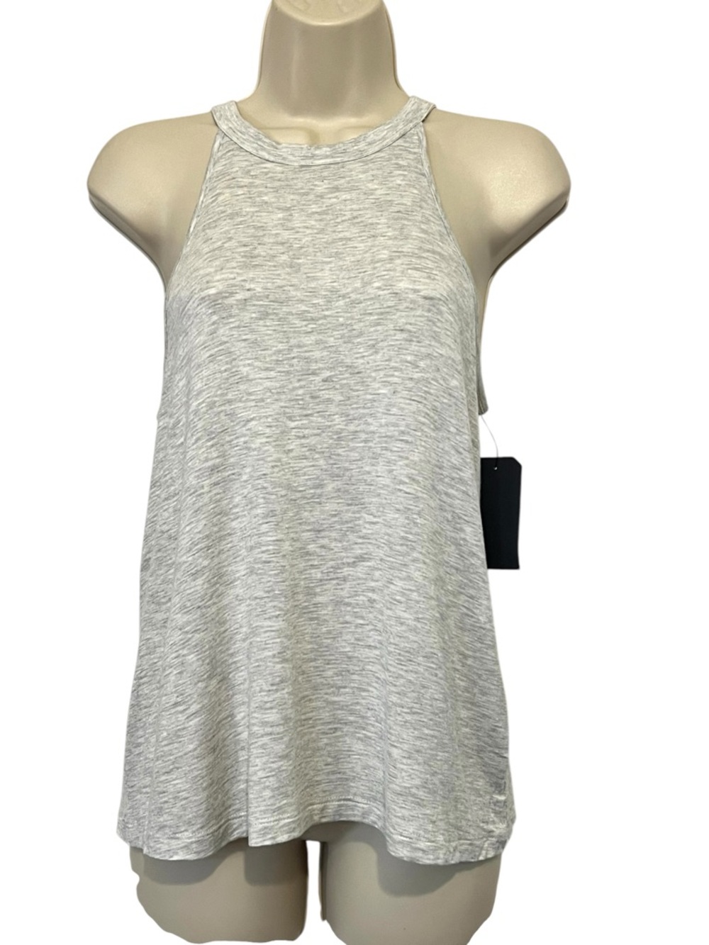 Melrose and‎ Market High-Neck Halter Tank, Relaxed Fit, Lt Gray, Size Small
